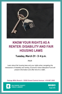 Flyer for Know Your Rights: Disability and Fair Housing 