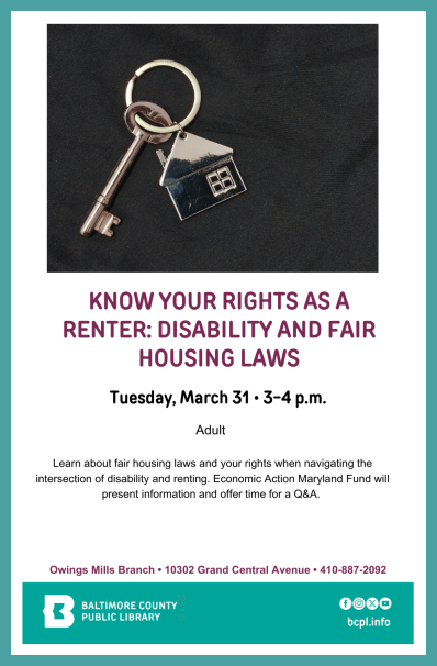 Flyer for Know Your Rights: Disability and Fair Housing